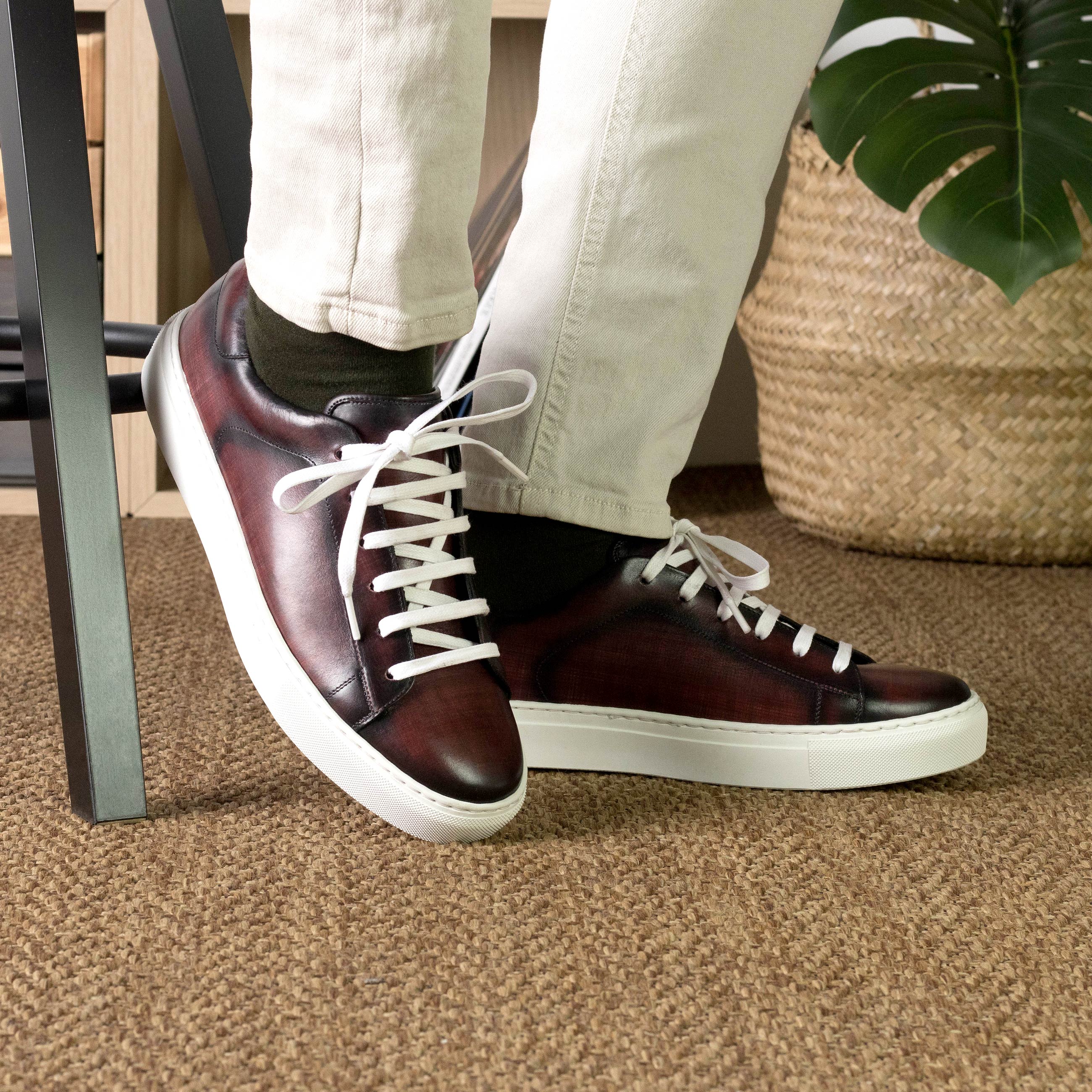 Anthony Michaels Burgundy Patina Trainer