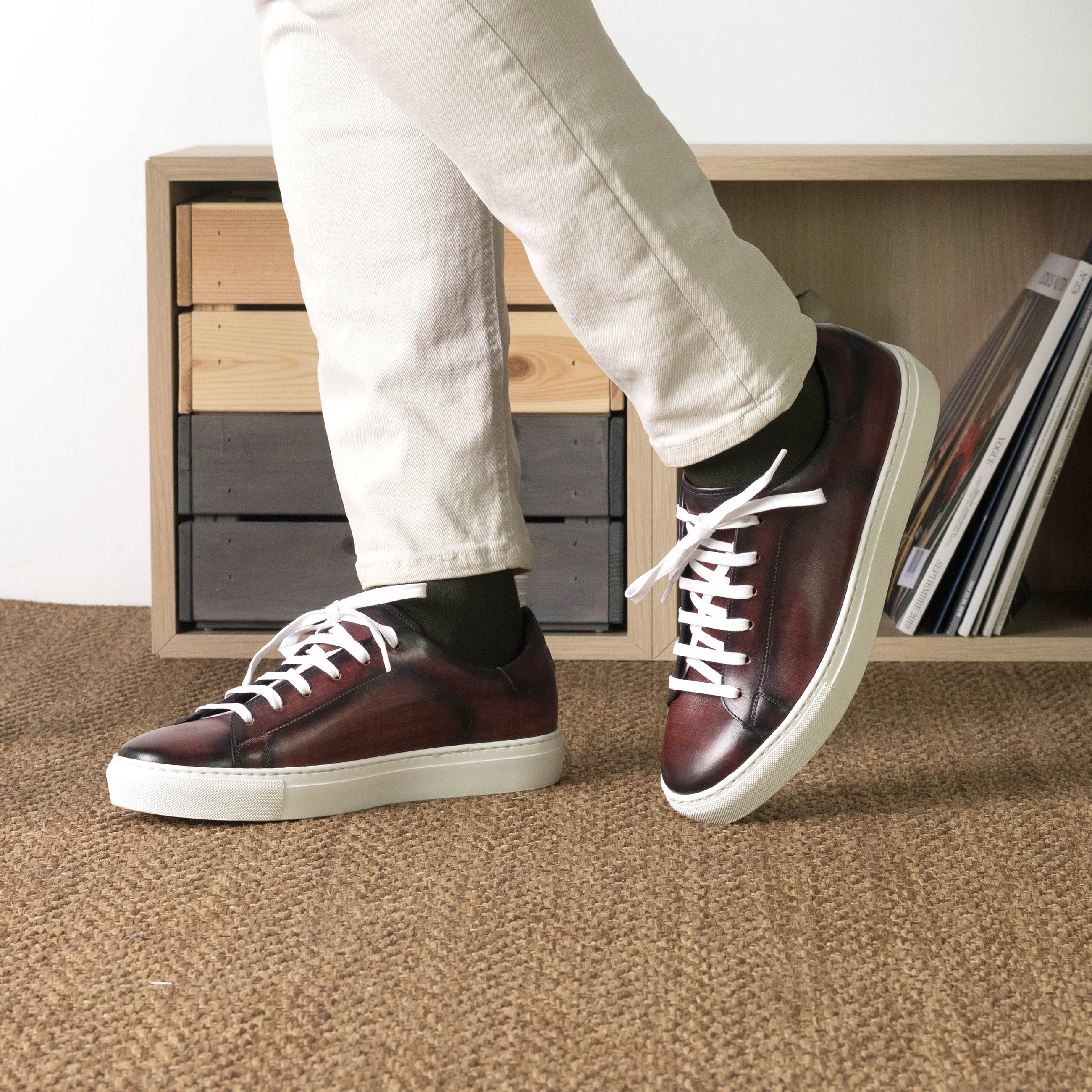 Anthony Michaels Burgundy Patina Trainer