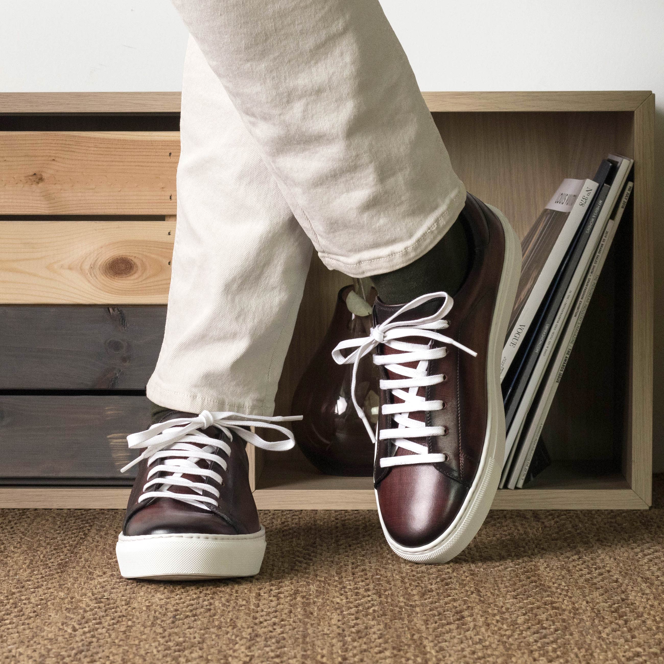 Anthony Michaels Burgundy Patina Trainer