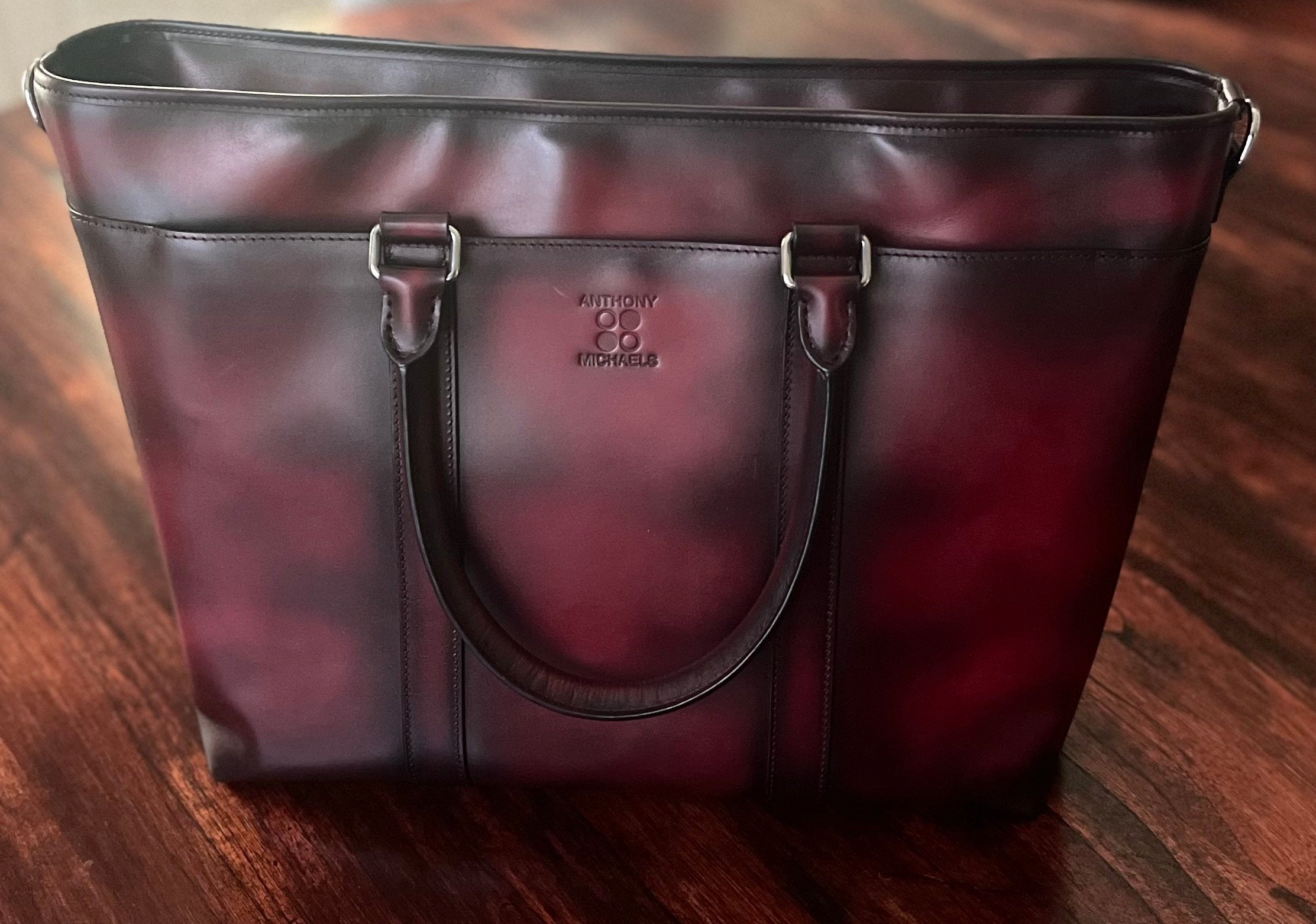 Anthony Michaels Burgundy Patina Casual Tote